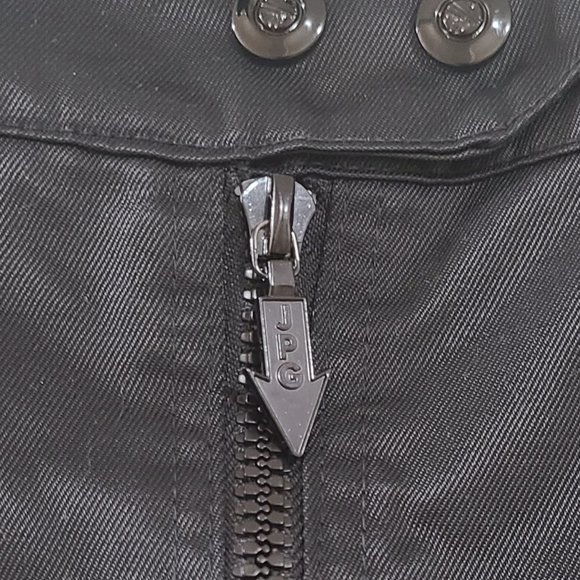 ULTRA RARE Vintage Designer JPG Jean-Paul Gaultier Black Logo Mini Skirt - Picture 4 of 11